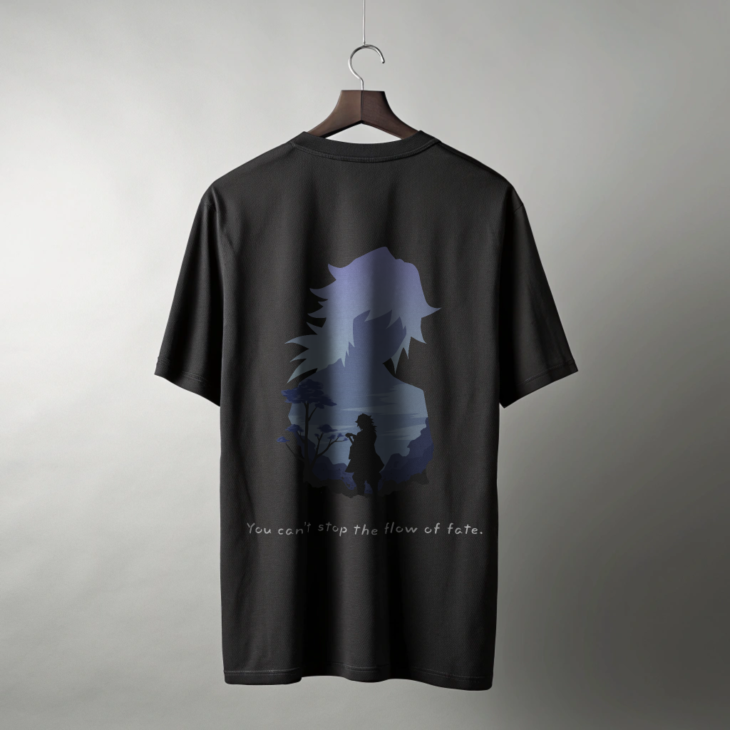 🌊 Flow of Fate Oversized T-Shirt – Demon Slayer Water Hashira Edition