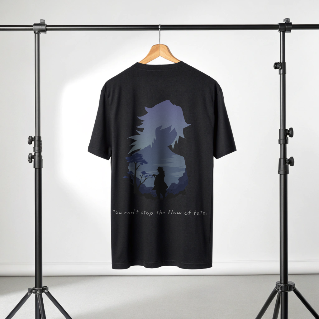 🌊 Flow of Fate Oversized T-Shirt – Demon Slayer Water Hashira Edition