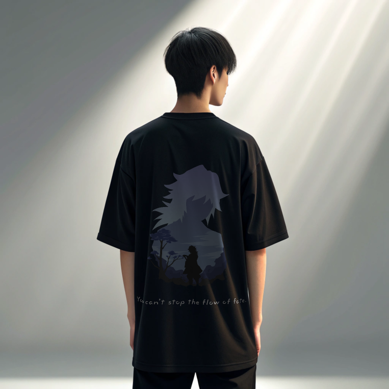 ๐ Flow of Fate Oversized T-Shirt โ Demon Slayer Water Hashira Edition