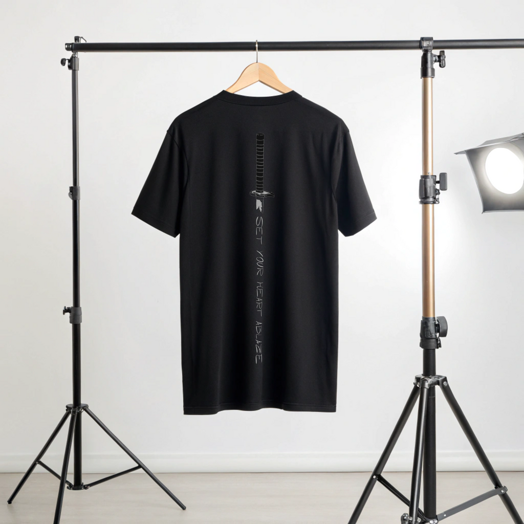 🔥 “Set Your Heart Ablaze – Katana Edition” Oversized T-Shirt